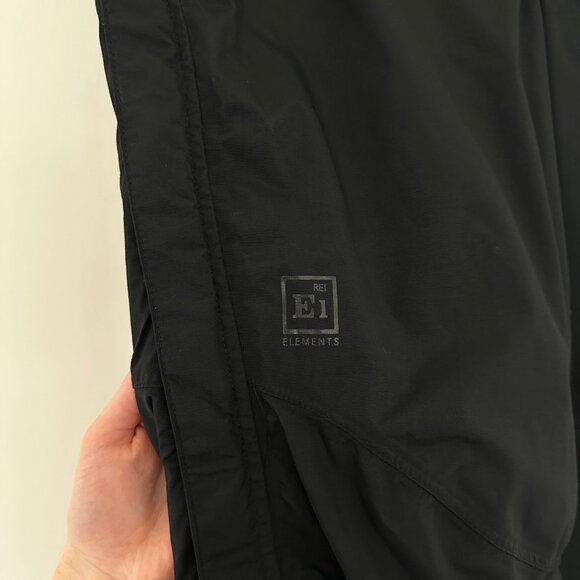 REI Womens E1 Elements Black Snow Pants Size 14 Side Zip Ski Snowboard Rain - Picture 6 of 12